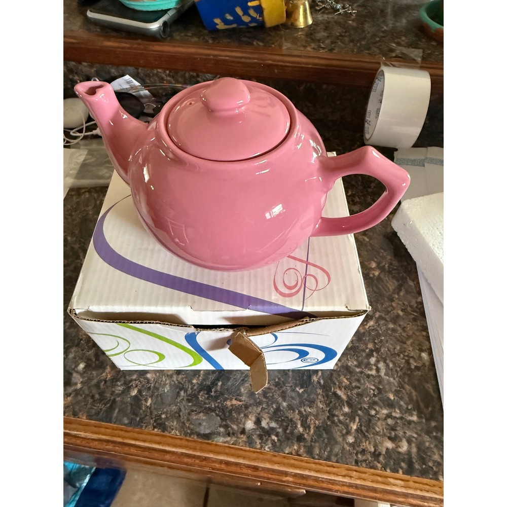 Mary Kay Pink Ceramic Teapot Heart Spout and Lid Knob‎ Collector Item